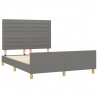 Estrutura de cama sem colchão 140x190 cm tecido cinzento-escuro 4