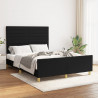 Estructura de cama con cabecero de tela negro 140x190 cm 1