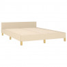 Estrutura de cama sem colchão 140x190 cm tecido cor creme 5
