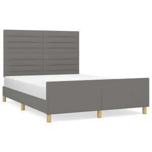 Estrutura de cama sem colchão 140x200 cm tecido cinzento-escuro H