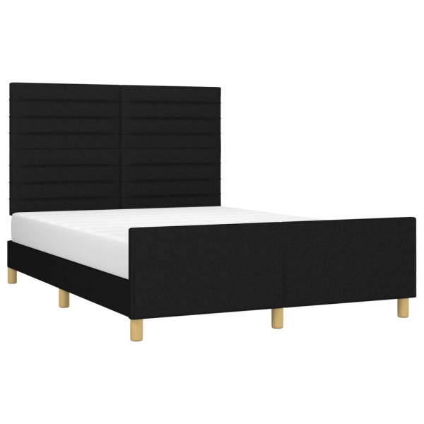 Estrutura de cama sem colchão 140x200 cm tecido preto M 3