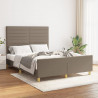 Cama sem colchão 140x200 cm tecido castanho-acinzentado 1