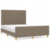 Cama sem colchão 140x200 cm tecido castanho-acinzentado 2