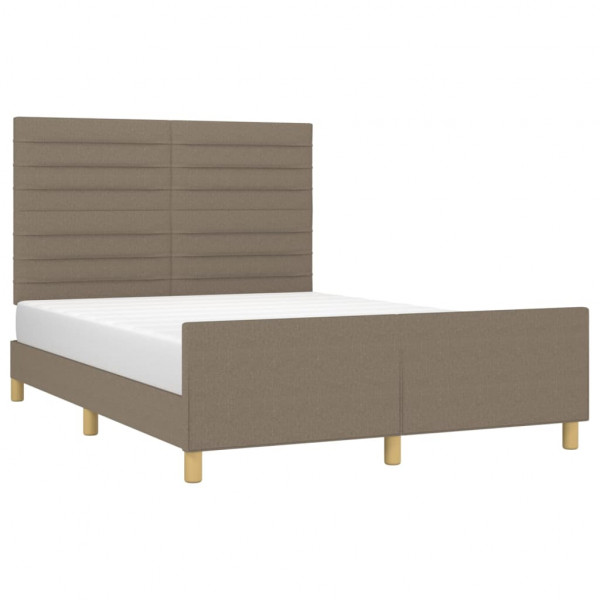 Cama sem colchão 140x200 cm tecido castanho-acinzentado M 3