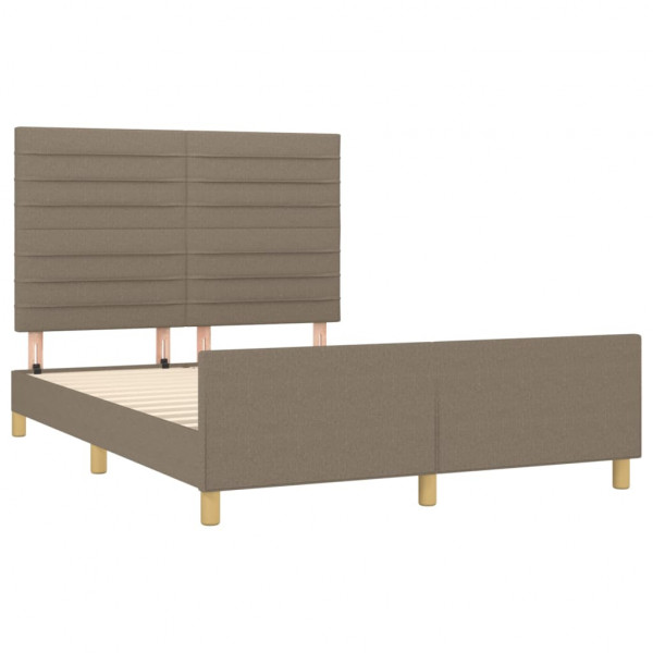 Cama sem colchão 140x200 cm tecido castanho-acinzentado M 4