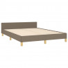 Estructura de cama con cabecero de tela gris taupe 140x200 cm 5