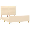 Estructura de cama con cabecero de tela color crema 140x200 cm 4