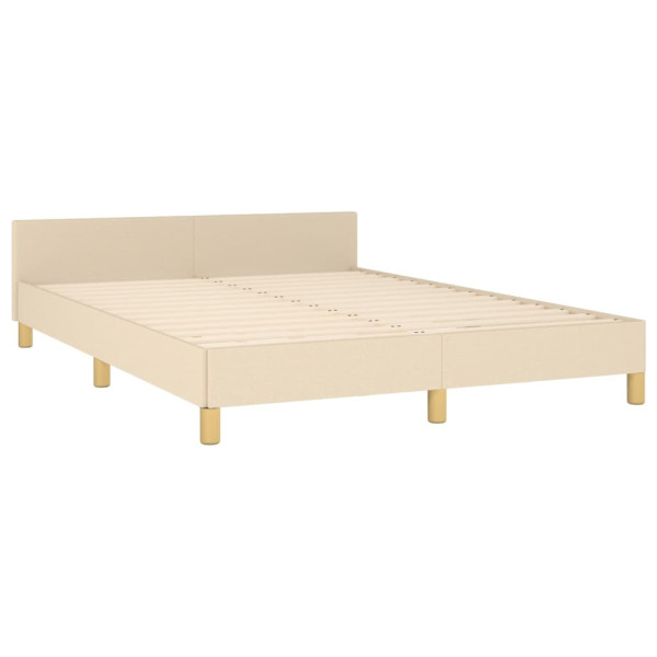 Estrutura de cama sem colchão 140x200 cm tecido cor creme M 5