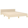 Estructura de cama con cabecero de tela color crema 140x200 cm 5