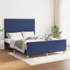 Estrutura de cama sem colchão 140x200 cm tecido azul 1