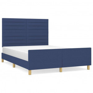Estrutura de cama sem colchão 140x200 cm tecido azul H