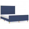 Estrutura de cama sem colchão 140x200 cm tecido azul 2