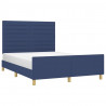 Estrutura de cama sem colchão 140x200 cm tecido azul 3