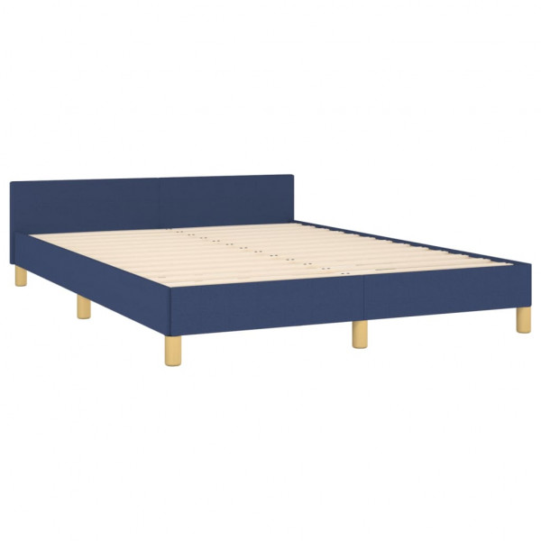 Estructura de cama con cabecero tela gris taupe azul 140x200 cm M 5