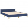Estrutura de cama sem colchão 140x200 cm tecido azul 5