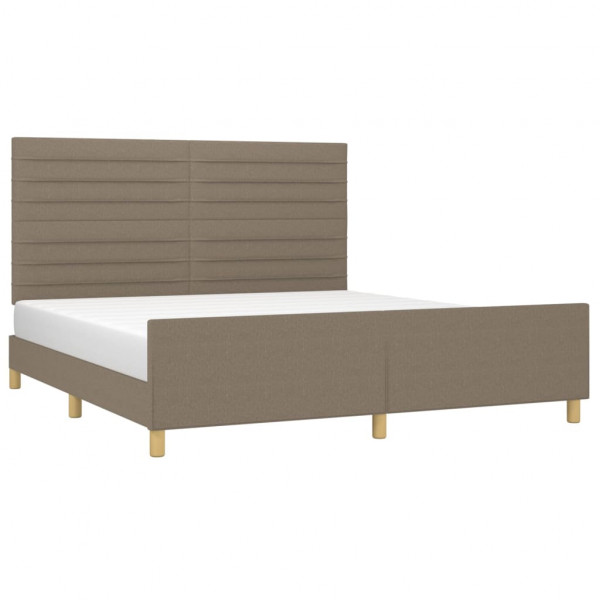 Cama sem colchão 160x200 cm tecido castanho-acinzentado M 3