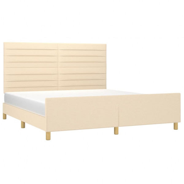Estrutura de cama sem colchão 160x200 cm tecido cor creme M 3