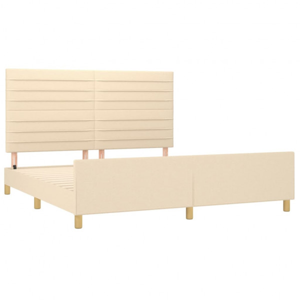 Estrutura de cama sem colchão 160x200 cm tecido cor creme M 4