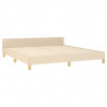 Estrutura de cama sem colchão 160x200 cm tecido cor creme 5