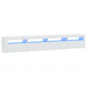 Móvel de TV com luzes LED 240x35x40 cm branco H