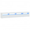 Móvel de TV com luzes LED 240x35x40 cm branco 2