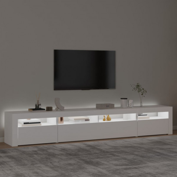 Mueble de TV con luces LED blanco 240x35x40 cm M 3