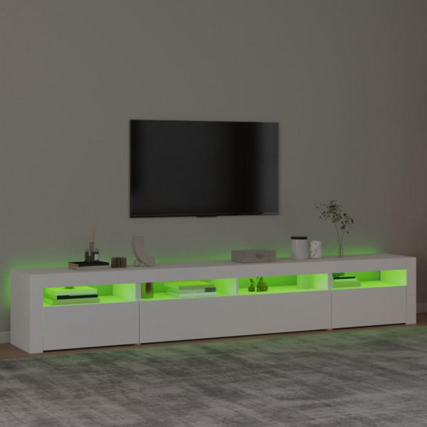 Móvel de TV com luzes LED 240x35x40 cm branco M 4
