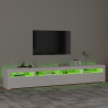 Mueble de TV con luces LED blanco 240x35x40 cm 4