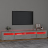 Mueble de TV con luces LED gris hormigón 240x35x40 cm 5