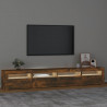 Mueble de TV con luces LED color roble ahumado 240x35x40 cm 3