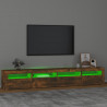 Mueble de TV con luces LED color roble ahumado 240x35x40 cm 4