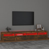 Mueble de TV con luces LED color roble ahumado 240x35x40 cm 5