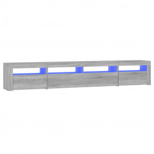 Mueble de TV con luces LED gris Sonoma 240x35x40 cm H