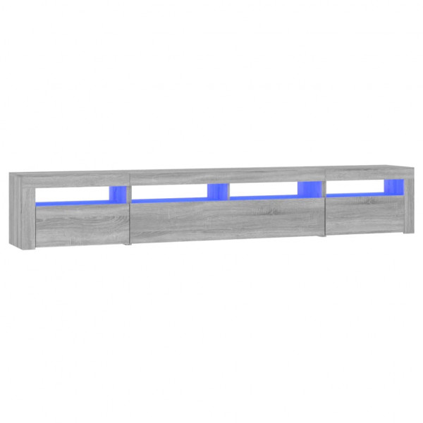 Mueble de TV con luces LED gris Sonoma 240x35x40 cm M 2