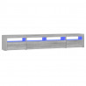 Mueble de TV con luces LED gris Sonoma 240x35x40 cm 2