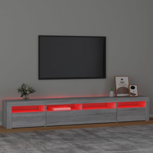 Móvel de TV com luzes LED 240x35x40 cm sonoma cinza M 5