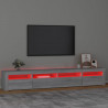 Mueble de TV con luces LED gris Sonoma 240x35x40 cm 5