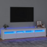 Móvel de TV com luzes LED 210x35x40 cm branco 1