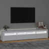 Mueble de TV con luces LED blanco 210x35x40 cm 3