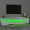 Móvel de TV com luzes LED 210x35x40 cm branco 4