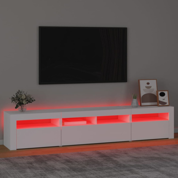 Móvel de TV com luzes LED 210x35x40 cm branco M 5