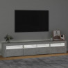 Mueble de TV con luces LED gris hormigón 210x35x40 cm 3