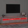Mueble de TV con luces LED gris hormigón 210x35x40 cm 5