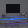 Mueble de TV con luces LED gris Sonoma 210x35x40 cm 1