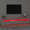 Mueble de TV con luces LED gris Sonoma 210x35x40 cm 5