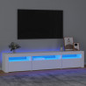 Móvel de TV com luzes LED 195x35x40 cm branco 1