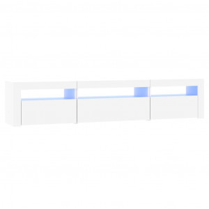 Mueble de TV con luces LED blanco 195x35x40 cm H