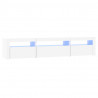 Mueble de TV con luces LED blanco 195x35x40 cm 2