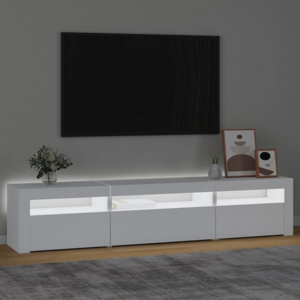 Móvel de TV com luzes LED 195x35x40 cm branco M 3