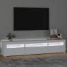 Mueble de TV con luces LED blanco 195x35x40 cm 3